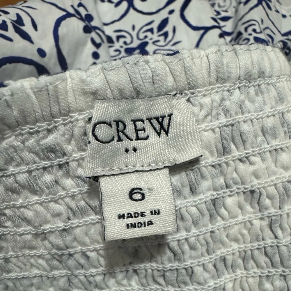 J. Crew factory blue and white Poplin corset midi dress Size 6 - Picture 9 of 14